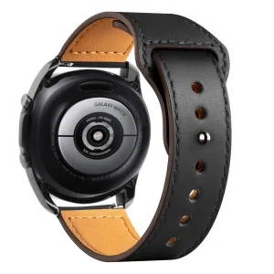Samsung Galaxy Watch 4 40mm 44mm/Classic/Active 2 40mm 44mm/Galaxy Watch 3 41mm | Leather Wristband Strap | Black