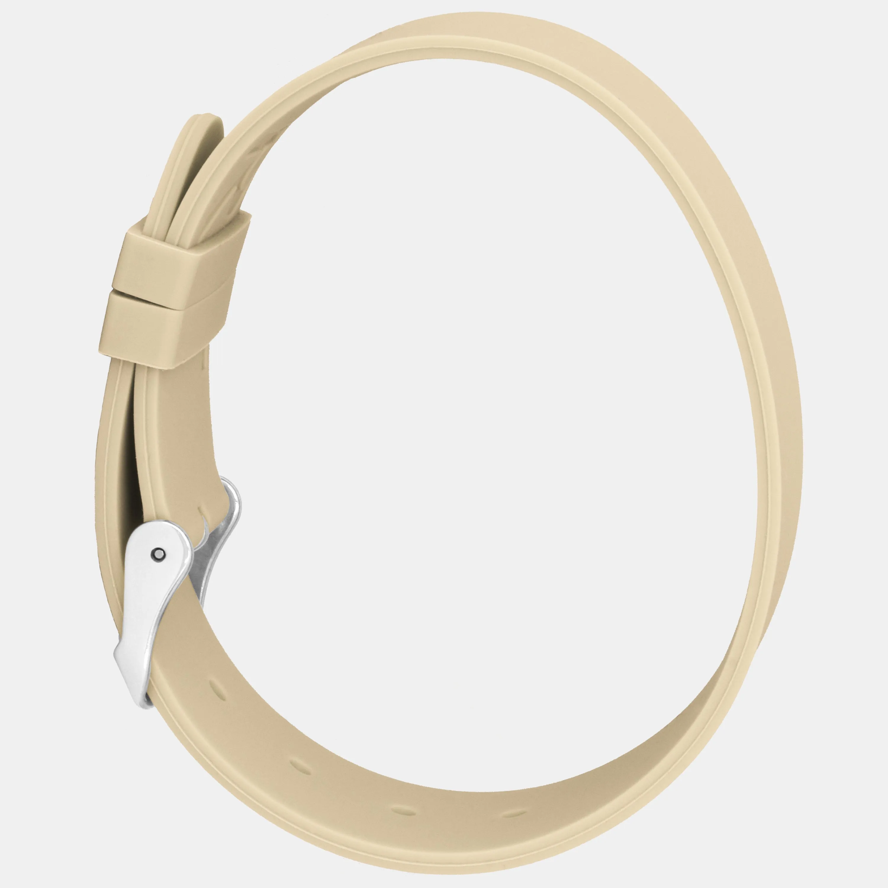 Sand Silicone Strap - Silver Buckle