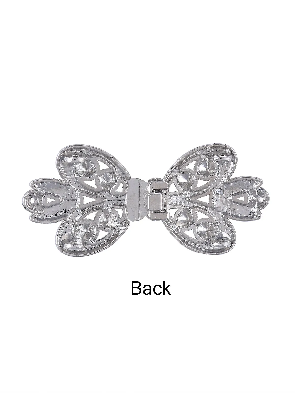 Shiny Silver Crystal Closure Clasp Buckle