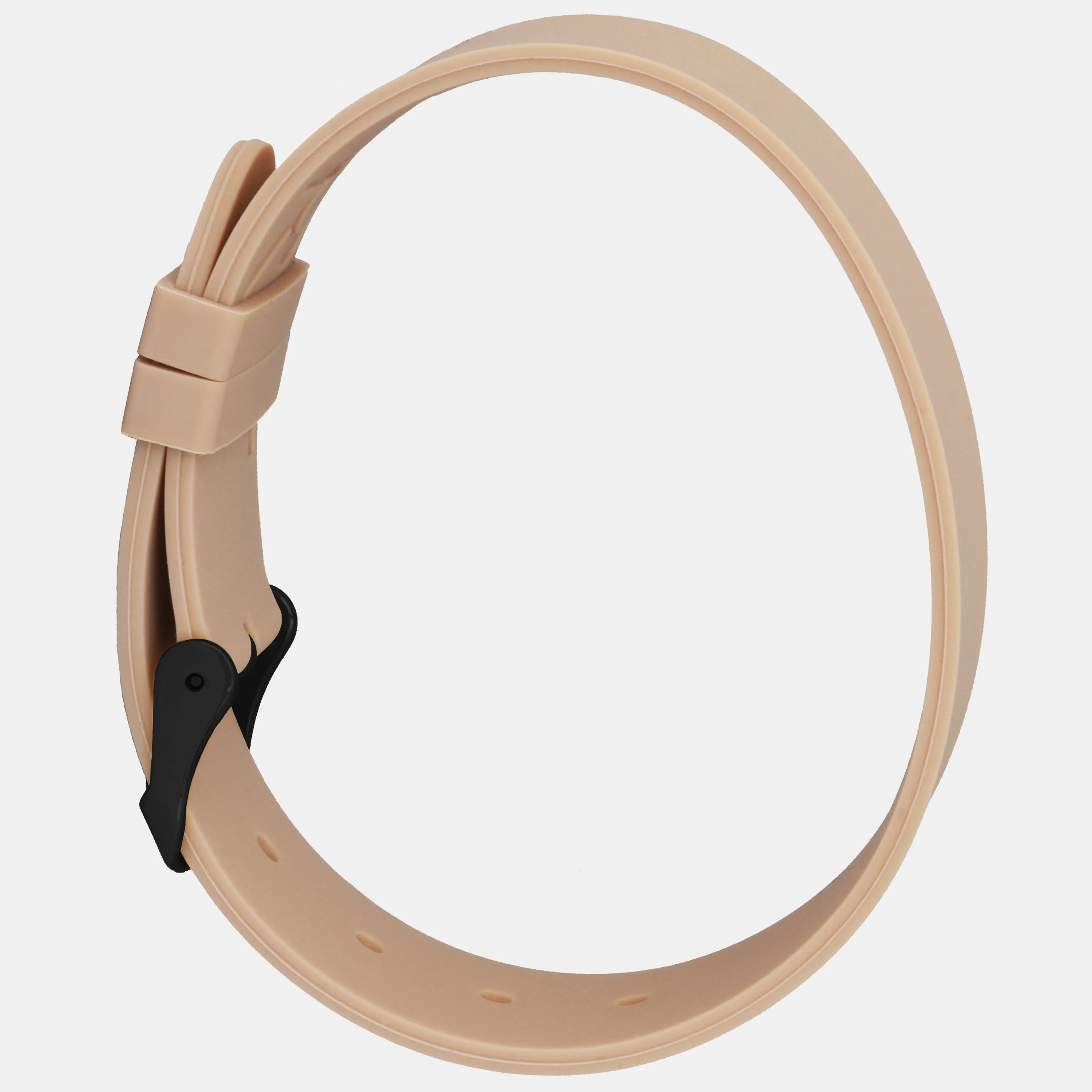 Tan Silicone Strap - Matte Black Buckle
