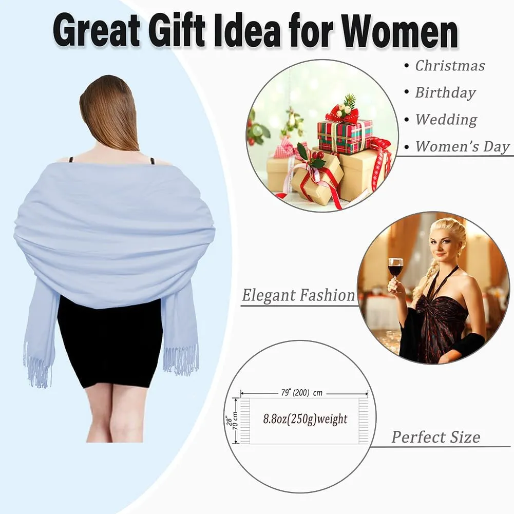 TwoYek Womens Scarf Pashmina Shawls and Wraps for Evening Dress Wedding Bridesmaid Gift