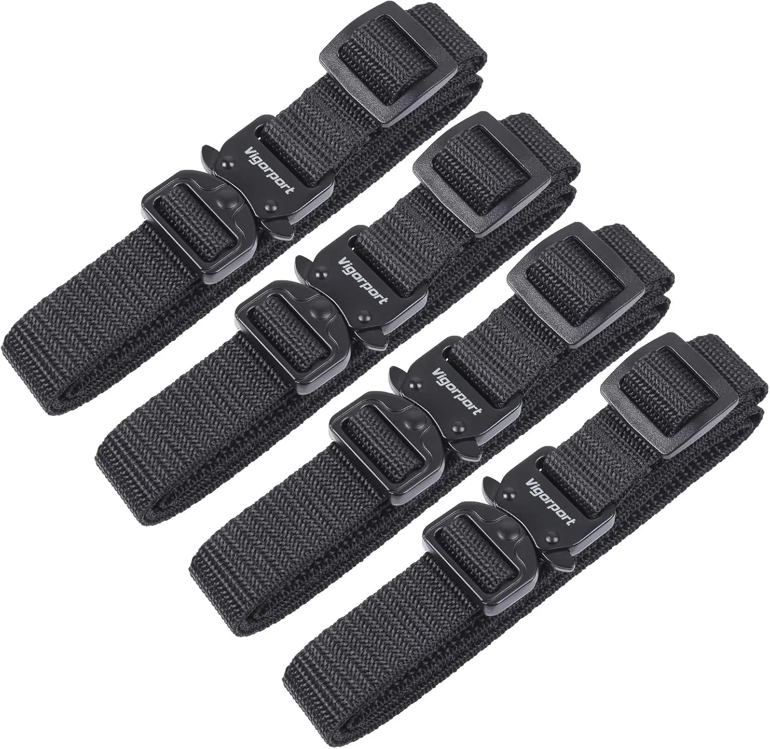 Vigorport Utility Straps with Quick Release Metal Buckle, Nylon Backpack Accessory Sleeping Bag Strap, Adjustable for Hiking, Travel, Outdoor Sports-4 Pack (0.75" W-40 L)