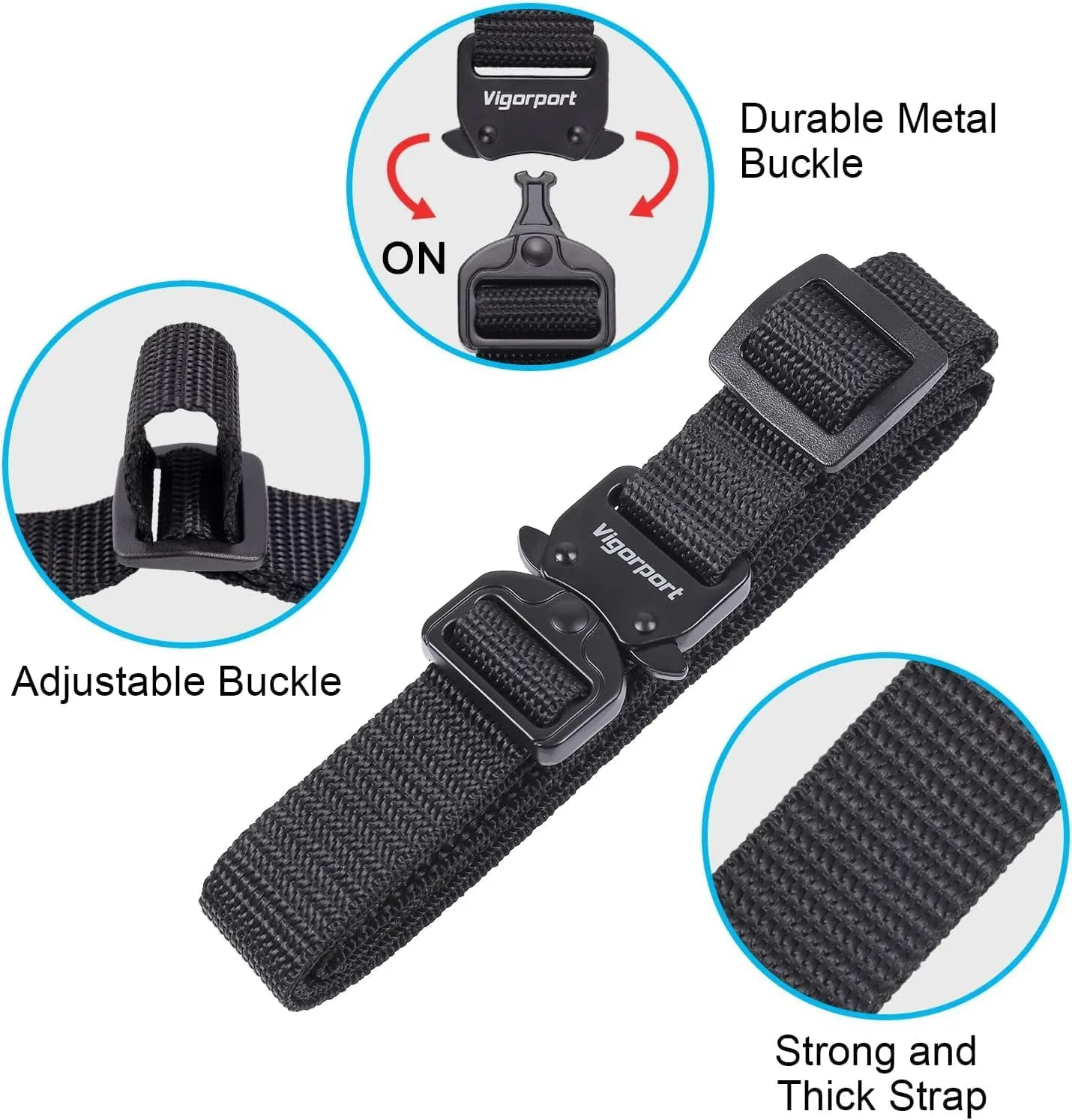 Vigorport Utility Straps with Quick Release Metal Buckle, Nylon Backpack Accessory Sleeping Bag Strap, Adjustable for Hiking, Travel, Outdoor Sports-4 Pack (0.75" W-40 L)