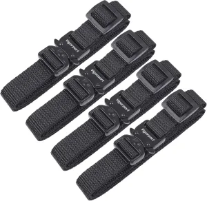 Vigorport Utility Straps with Quick Release Metal Buckle, Nylon Backpack Accessory Sleeping Bag Strap, Adjustable for Hiking, Travel, Outdoor Sports-4 Pack (0.75" W-40 L)