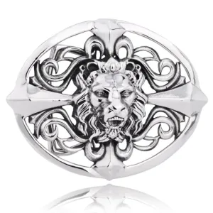 Vintage Lion Belt Buckle - Stainless Steel - 350008