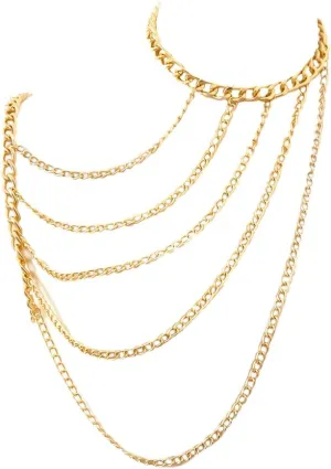 WeeH Shoulder Necklace Chain Body Jewelry Layered Shoulder Jewelry Accessory at Party Beach Summer Holidays Halloween Costume