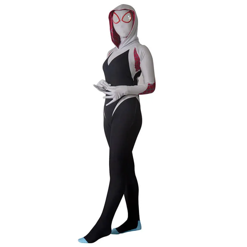 Women Zentai Suit Spider Lycra Spandex Gwen Stacy Cosplay Costume Adults Kids